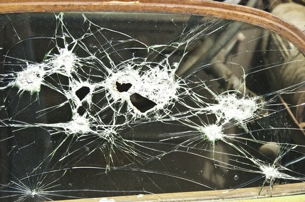 Broken door window — Stock Photo, Image