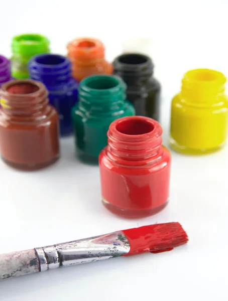 Pincel e tinta — Fotografia de Stock