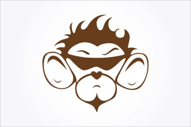 Monkey face in vector clipart