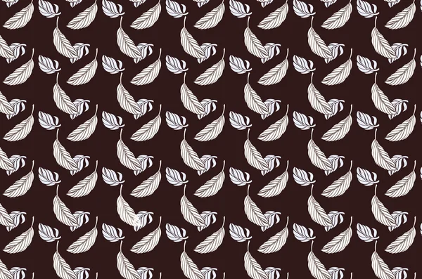 Feuilles de palmier et motif de plumes — Image vectorielle