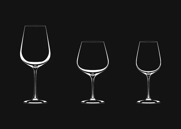 Conjunto de copos de vinho — Vetor de Stock