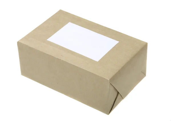 Parcel Wrapped In Brown Paper — Stock Photo, Image
