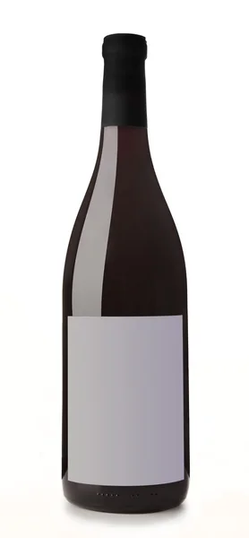 Garrafa de vinho no fundo branco — Fotografia de Stock