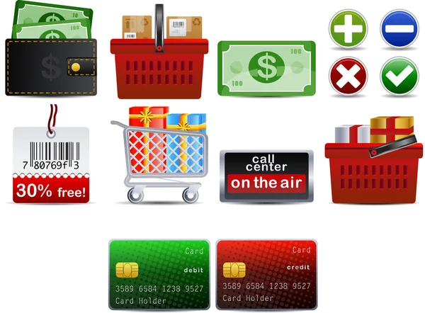 Shoping pictogram deel 1 — Stockvector