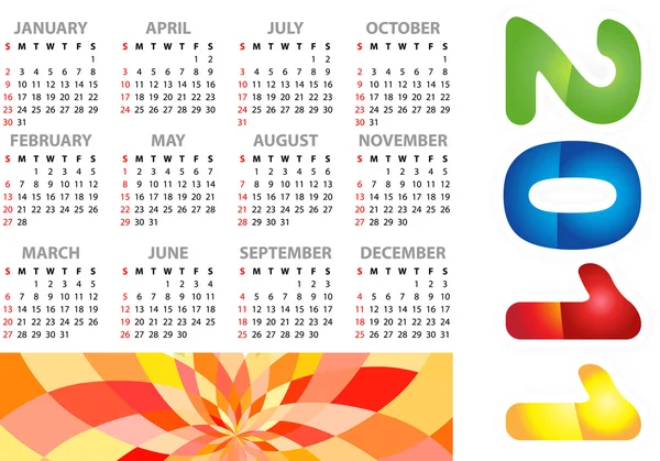 stock vector Calendar grid 2011 year