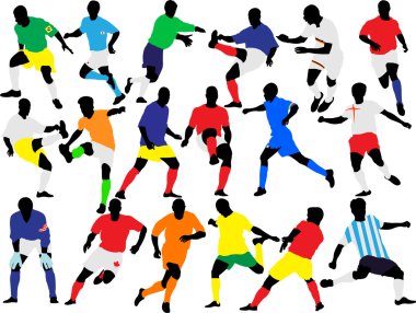 Soccer players collection vector clipart