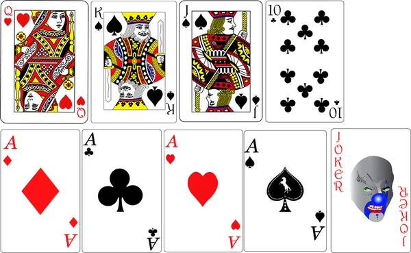 Ensemble de vecteur de cartes à jouer — Image vectorielle