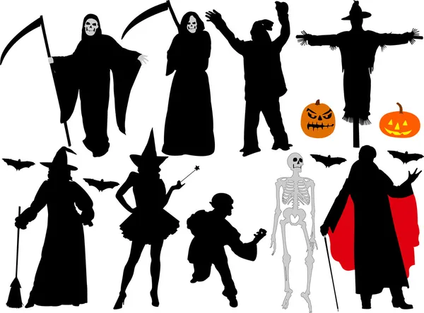 Siluetas vectoriales Halloween — Archivo Imágenes Vectoriales