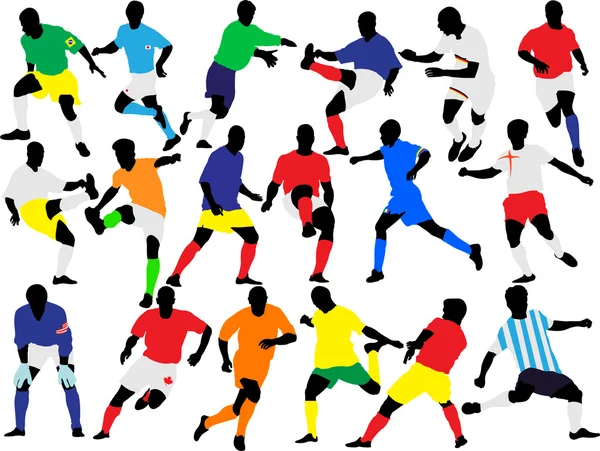 Ποδόσφαιρο παίκτες συλλογή διάνυσμα — Διανυσματικό Αρχείο