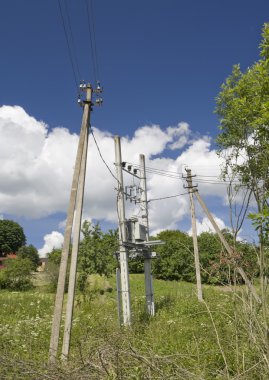 Electricity for a small village clipart