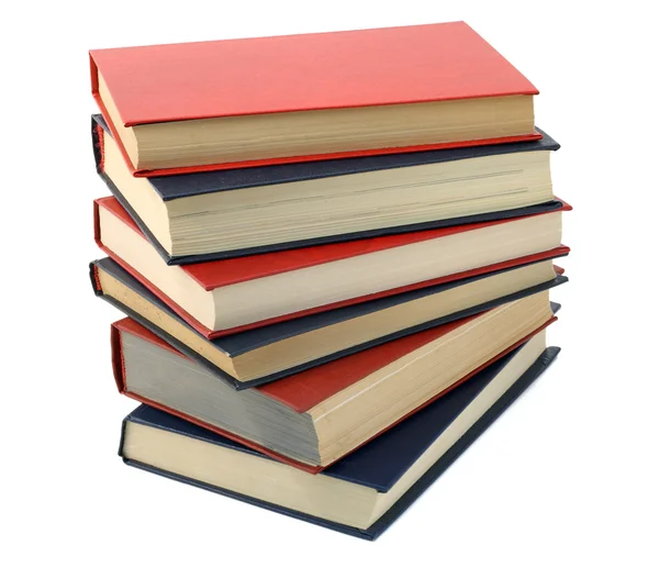 Três livros azuis e três vermelhos — Fotografia de Stock