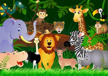 Animal in the jungle clipart