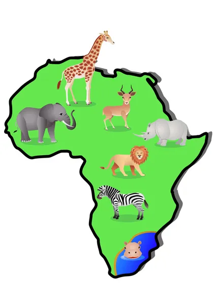 動物アフリカ — ストックベクタ