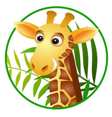 Cute giraffe cartoon clipart