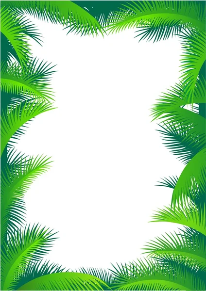 Palmového listí rám — Stockový vektor