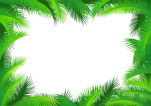 Palmiye yaprak çerçeve — Stok Vektör