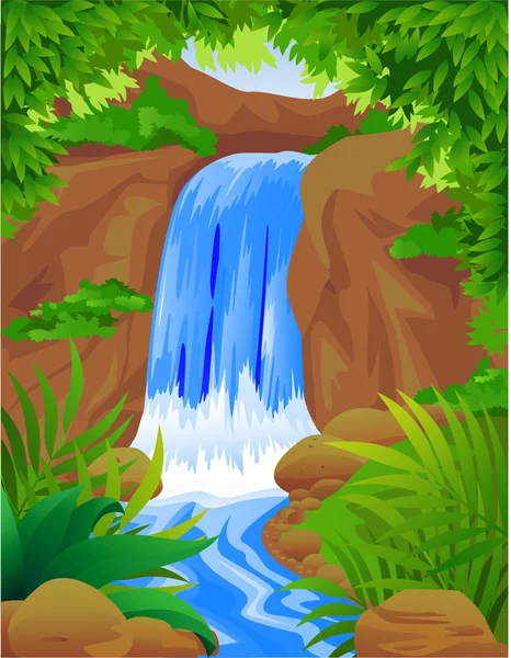 Wasserfall — Stockvektor