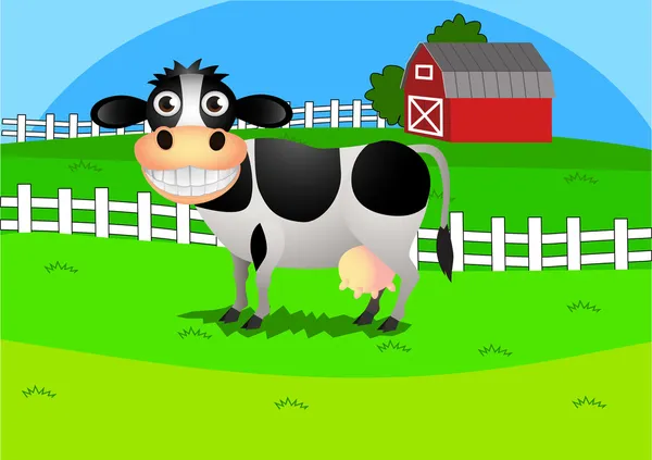 Vache à la ferme — Image vectorielle