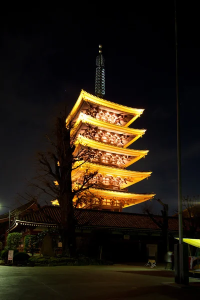 Пагода храма Сенсодзи - Токио, Япония Стоковое Изображение
