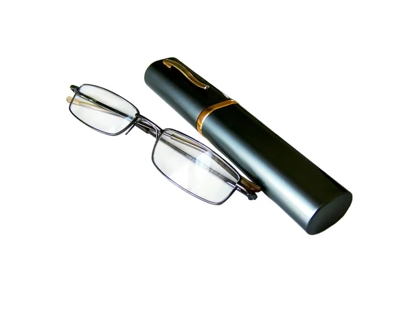 Brýle s pouzdrem — Stock fotografie