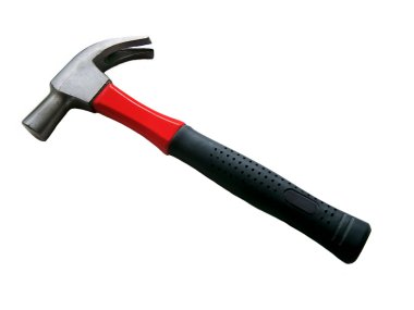 Steel hammer on a white background