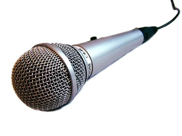 Microfono su sfondo bianco — Foto Stock
