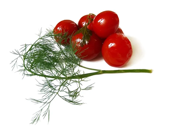 Rode tomaten op witte achtergrond Stockfoto
