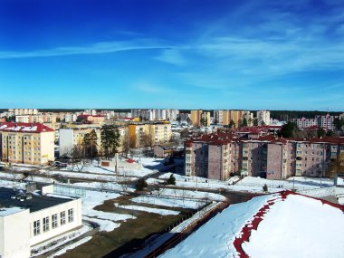 View of the town from a height clipart