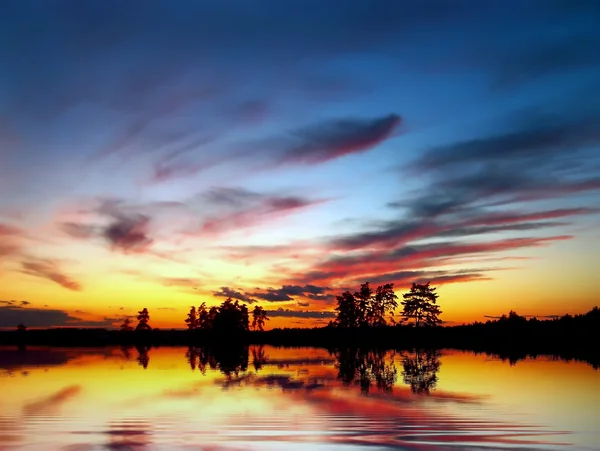 Yellow-blue-pink sunset — Stock Photo, Image