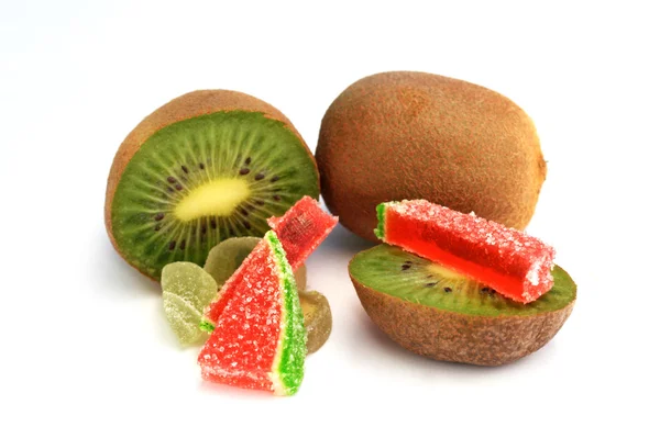 Kiwi's en snoep — Stockfoto