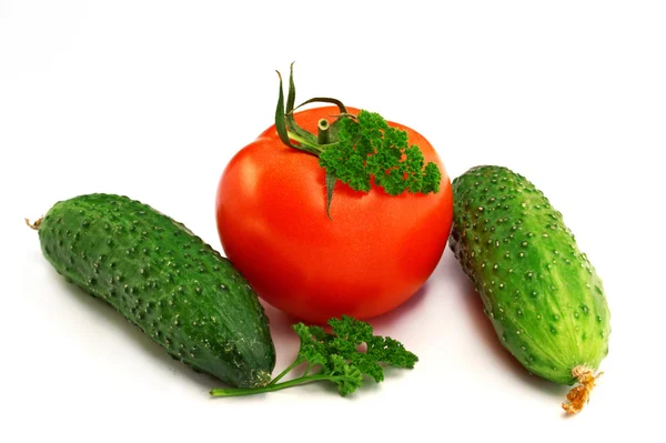 stock image Tomato, cucumber and parsley