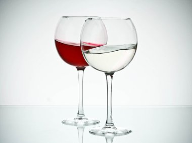 Two elegant wine water glasses clipart