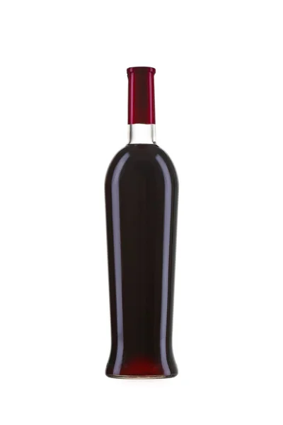 Изолированная бутылка красного вина — стоковое фото