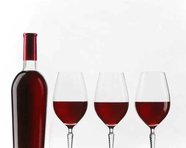 Wine elegant bottle and glasses — Stock Photo, Image