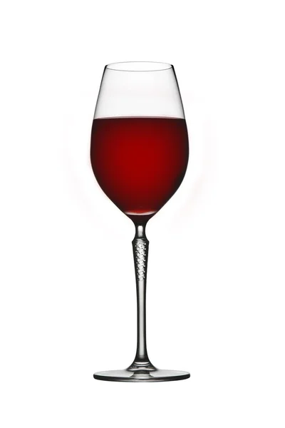 Red wine glass isolated on white — Stock Photo, Image