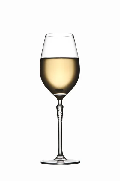 Hvid whine elegant glas isoleret - Stock-foto