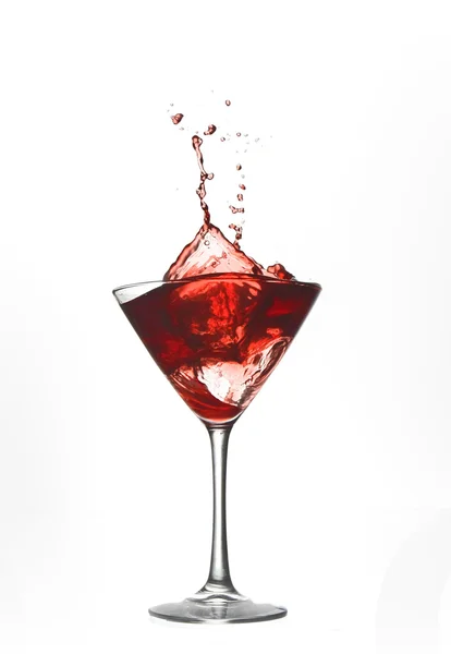 Red cocktail drink splash — Stock Photo, Image