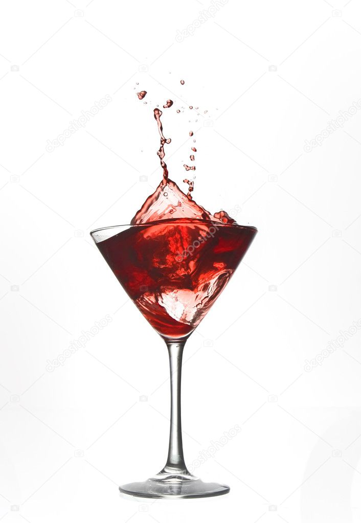 Red cocktail drink splash