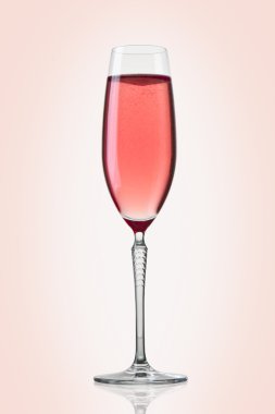 Glass of pink champagne clipart