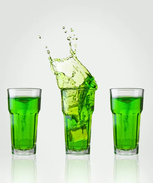 Green drink splash — Stock Photo, Image