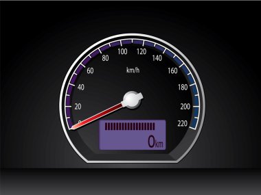 Analog speed display dashboard clipart