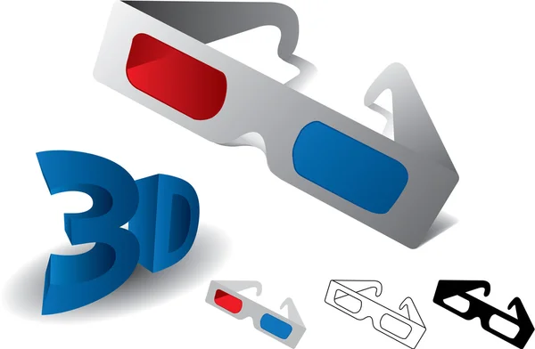 3D Анаглифные очки — стоковый вектор