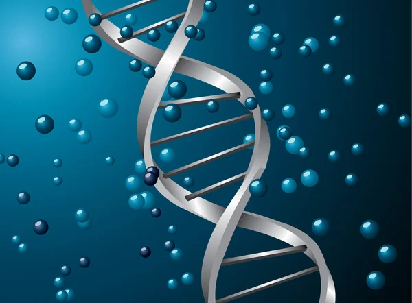 Ezüst-kék háttér DNS-spirál — Stock Vector