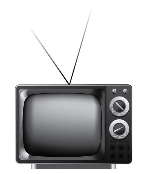 Ретро-телевизор изолирован на белом — стоковый вектор