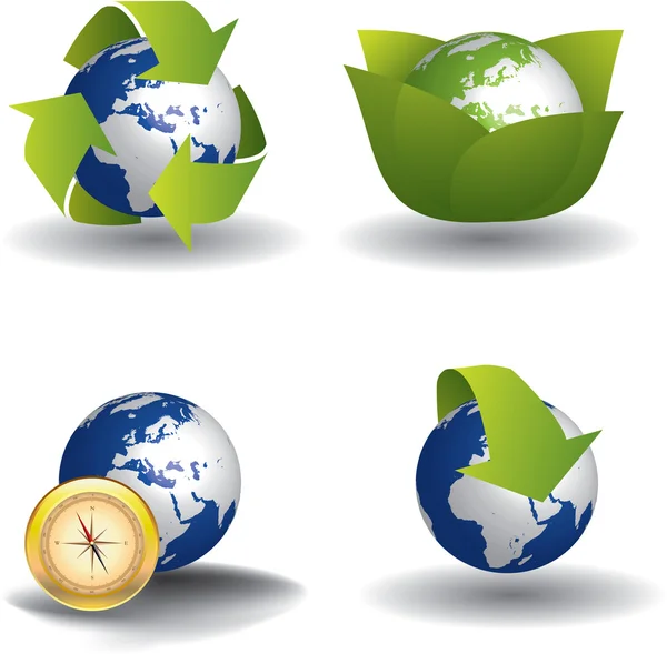 Save Earth icons — Stock Vector