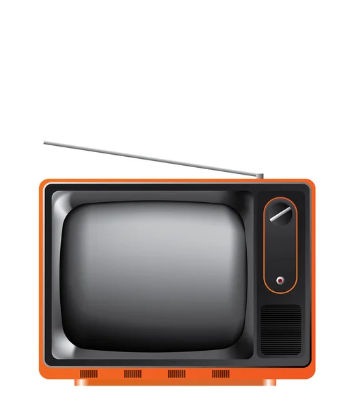 Retro TV isolado em branco — Vetor de Stock
