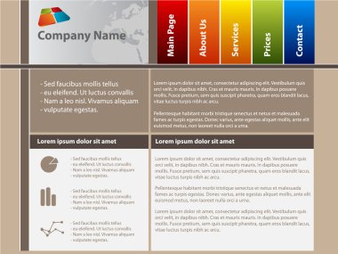Vektör Web Sitesi Tasarım Şablonu