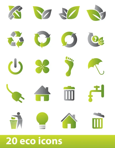 Conjunto de ícone Eco — Vetor de Stock
