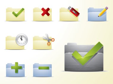 vektör klasör simge seti
