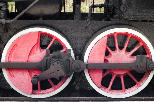 Steam locomotive wielen — Stockfoto